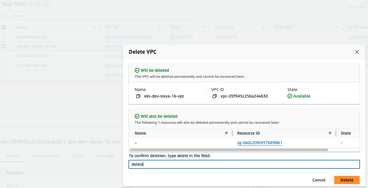 Failed VPC OK